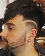 Lavinit Burst fade textured lined out. Fresh as can be