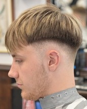 modern bowl cut Modern bowl cut using Andis zr clipper over comb, faded with Andis nation clippers t